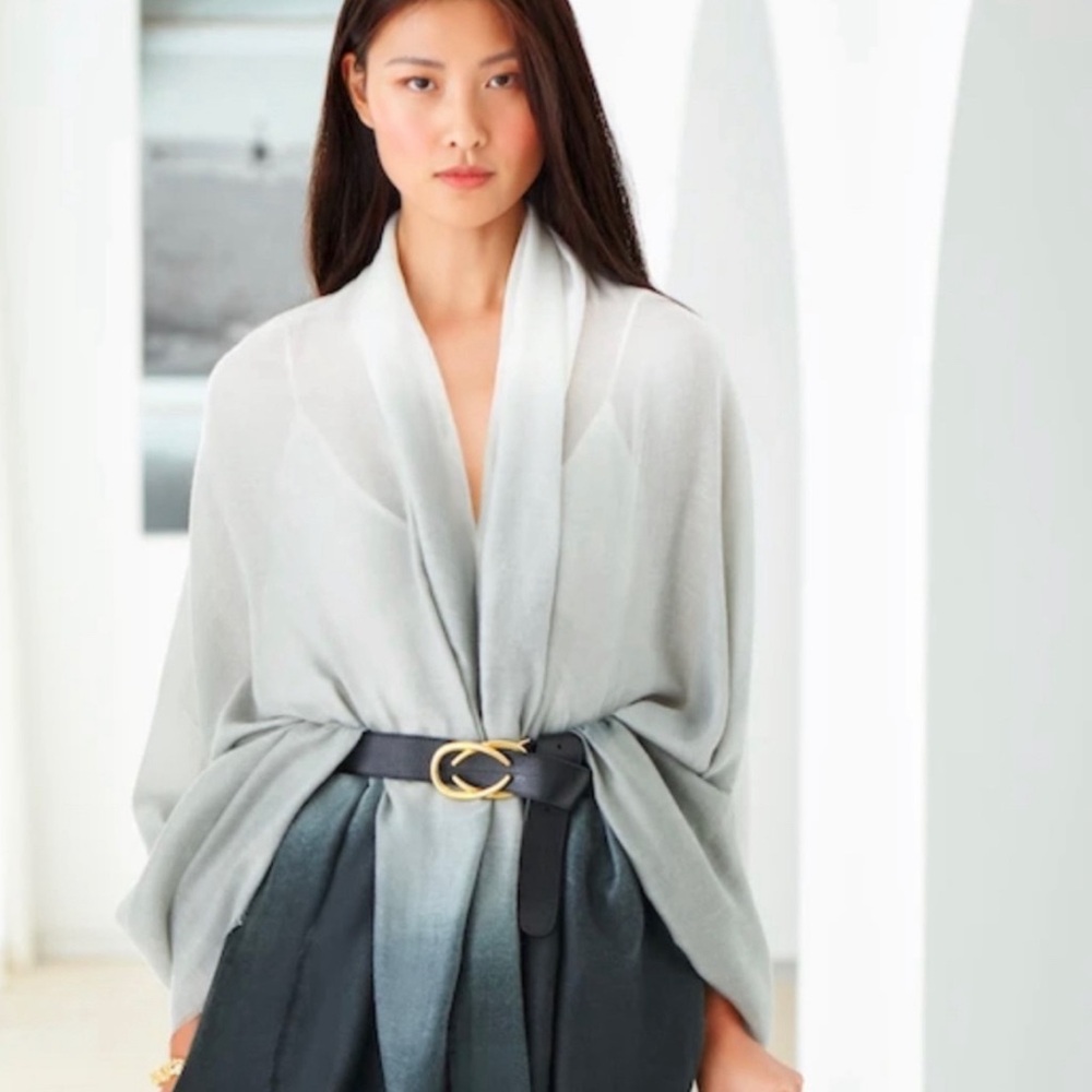 Cushnie Carly gray ombré scarf wrap belt - Picture 4 of 4